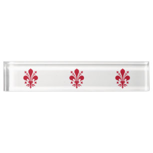 Patriotic desk nameplate with Flag of Florence