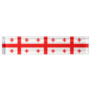 Patriotic desk nameplate with Flag of Georgia