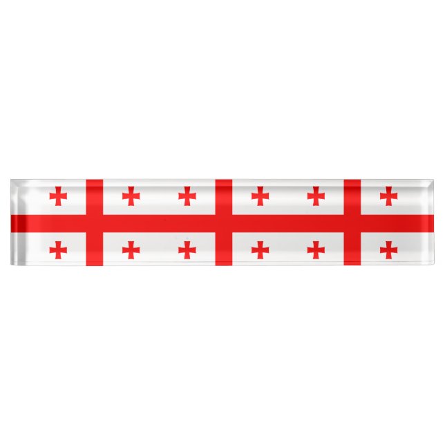 Patriotic desk nameplate with Flag of Georgia (Front)