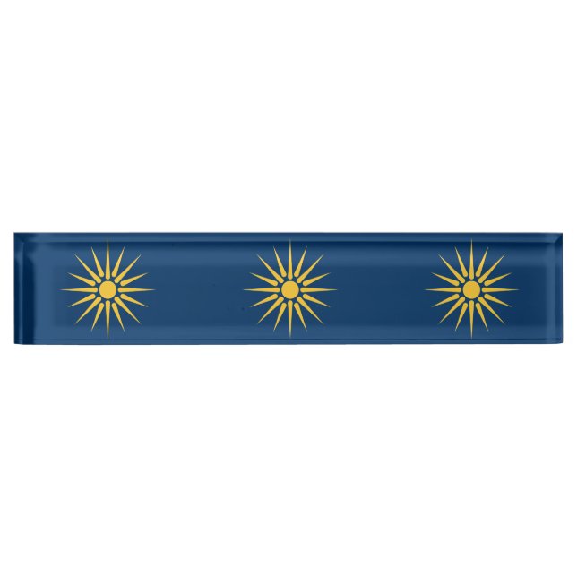 Patriotic desk nameplate with Flag of Macedonia (Front)