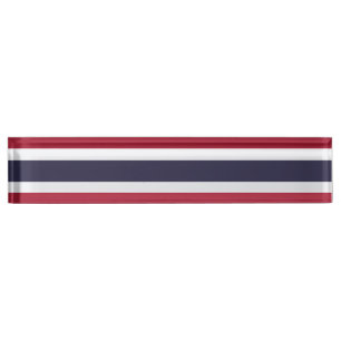 Patriotic desk nameplate with Flag of Thailand