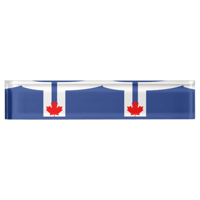 Patriotic desk nameplate with Flag of Toronto (Front)