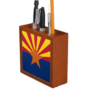 Patriotic desk organiser with Flag of Arizona