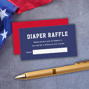 Patriotic Diaper Raffle 4th Of July Baby Shower Enclosure Card