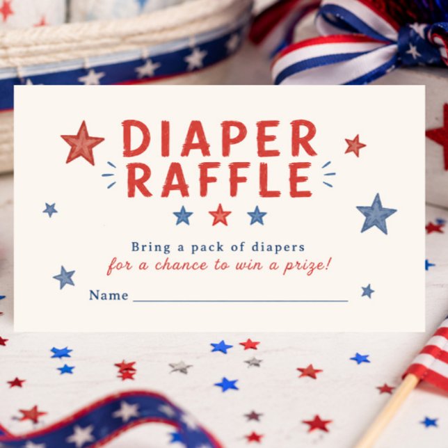 Patriotic Diaper Raffle Tickets Enclosure Card (Creator Uploaded)