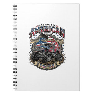 Patriotic Diesel Beast Freedom Monster Truck Heavy Notebook