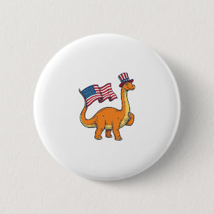 Patriotic Dinosaur Flag Vintage Engraving Shirt_1 6 Cm Round Badge