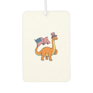 Patriotic Dinosaur Flag Vintage Engraving Shirt_1 Car Air Freshener