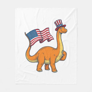 Patriotic Dinosaur Flag Vintage Engraving Shirt_1 Fleece Blanket