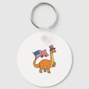 Patriotic Dinosaur Flag Vintage Engraving Shirt_1 Key Ring