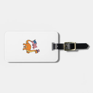 Patriotic Dinosaur Flag Vintage Engraving Shirt_1 Luggage Tag