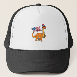 Patriotic Dinosaur Flag Vintage Engraving Shirt_1 Trucker Hat