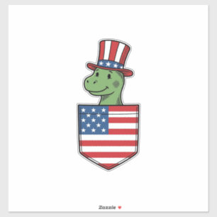 Patriotic Dinosaur Pocket Vintage Shirt Design_1
