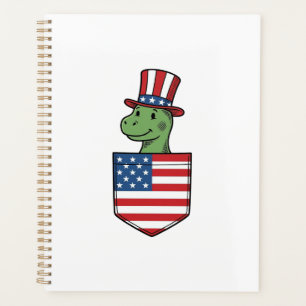 Patriotic Dinosaur Pocket Vintage Shirt Design_1 Planner