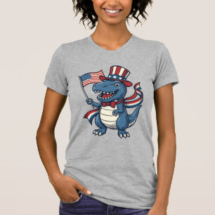 Patriotic Dinosaur Vintage Vector Shirt Design_1