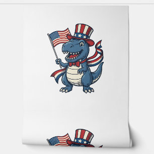 Patriotic Dinosaur Vintage Vector Shirt Design_1 Wallpaper