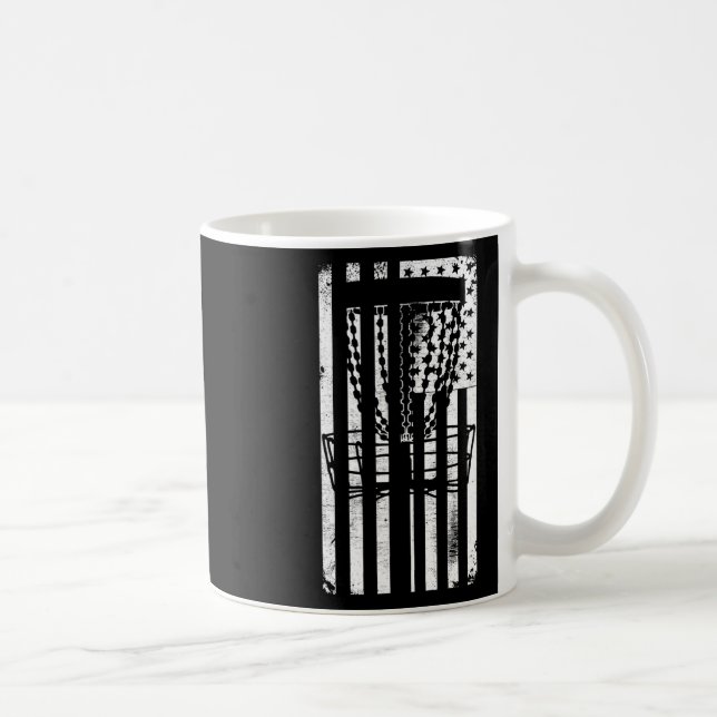 Patriotic Disc Golf American Flag Distressed  Coffee Mug (Right)