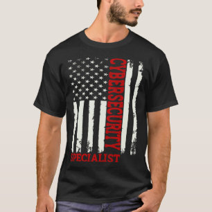 Patriotic Distressed American Flag Cybersecurity S T-Shirt