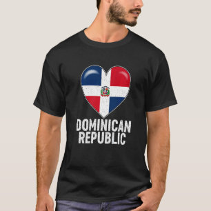 Patriotic Distressed Dominican Republic Flag Heart T-Shirt