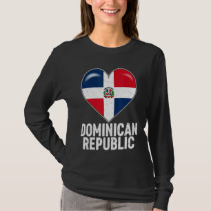 Patriotic Distressed Dominican Republic Flag Heart T-Shirt