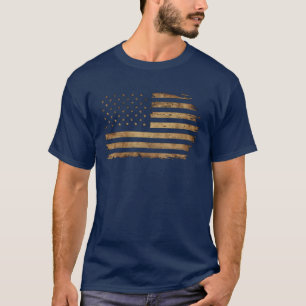 Patriotic Distressed weathered American Flag T-Shirt