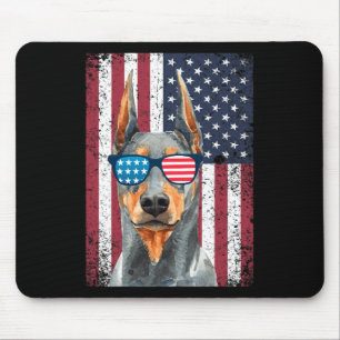 Patriotic Doberman Pinscher 4th Of July Usa Americ Mouse Mat