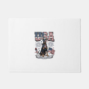 Patriotic Doberman USA Vintage Engraving Shirt Des Doormat