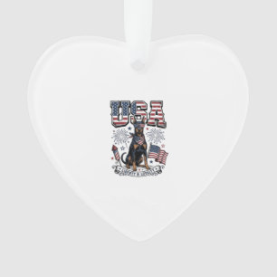 Patriotic Doberman USA Vintage Engraving Shirt Des Ornament