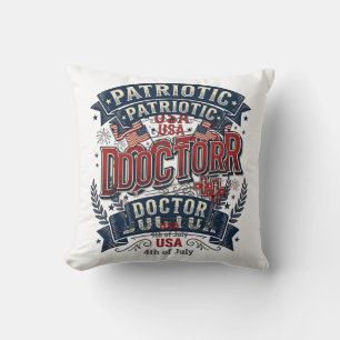 Patriotic Doctor 4th of July Vintage Shirt Design_ Cushion