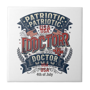 Patriotic Doctor 4th of July Vintage Shirt Design_ Tile