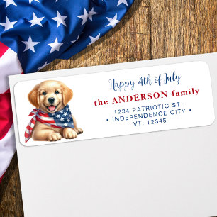Patriotic Dog 4th Of July USA Return Address