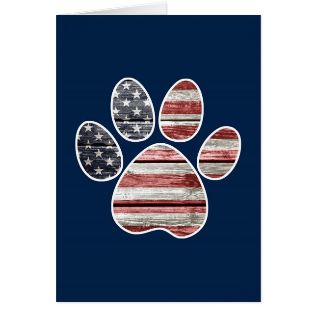 Patriotic Dog, American Flag Paw Print (Front)