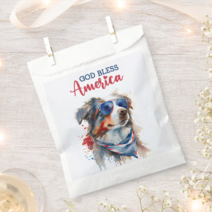 Patriotic Dog-Australian Shepherd Favour Bags