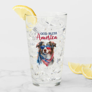 Patriotic Dog-Australian Shepherd Glass