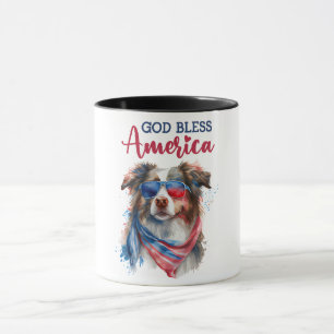 Patriotic Dog-Australian Shepherd Mug