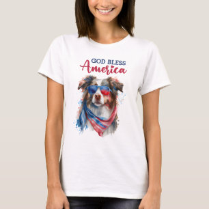 Patriotic Dog-Australian Shepherd T-Shirt