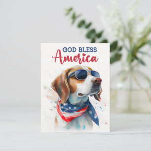 Patriotic Dog-Beagle 4th of July Card