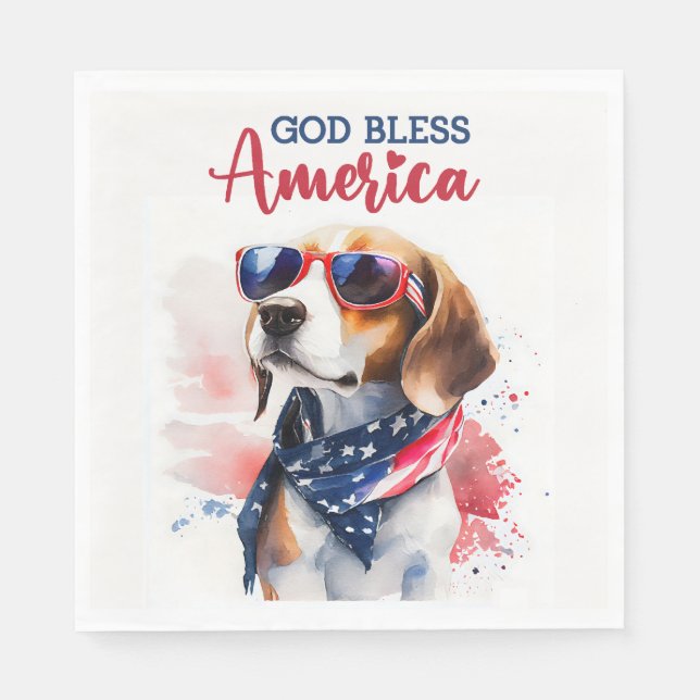 Patriotic Dog-Beagle Napkin (Front)