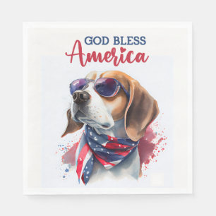 Patriotic Dog-Beagle Napkin