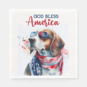 Patriotic Dog-Beagle Napkin