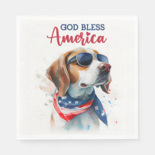 Patriotic Dog-Beagle Napkin