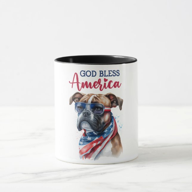 Patriotic Dog-Boxer Mug (Center)