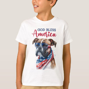 Patriotic Dog-Boxer T-Shirt