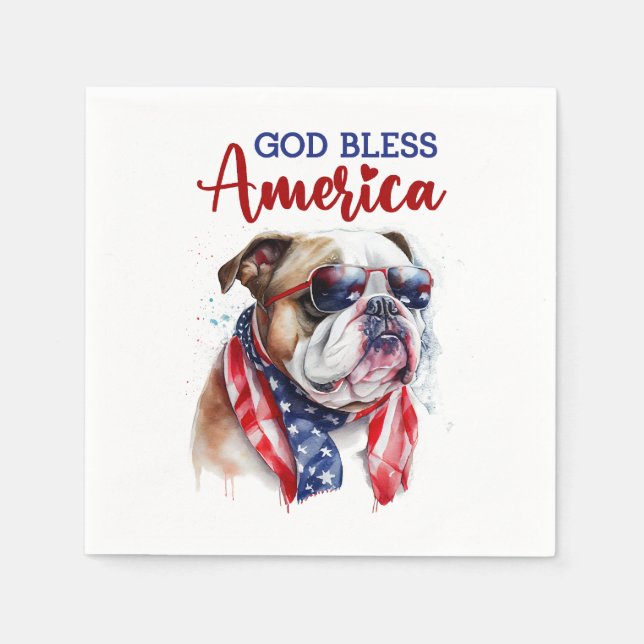Patriotic Dog-Bulldog Napkin (Front)