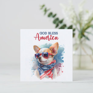 Patriotic Dog-Chihuahua 4th of July Card