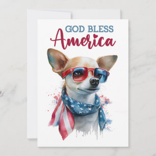 Patriotic Dog- Chihuahua 4th of July Card