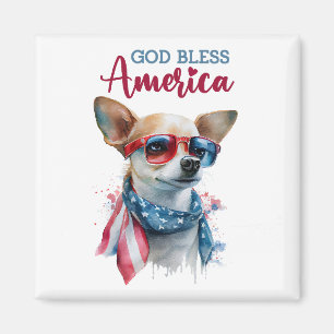 Patriotic Dog-Chihuahua Magnet