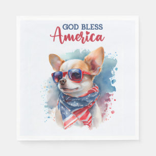 Patriotic Dog-Chihuahua Napkin