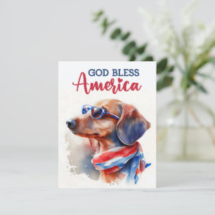 Patriotic Dog-Dachshund 4th of July Card