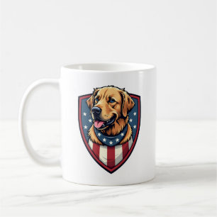 Patriotic Dog Dad Golden Retriever Engraving Shirt Coffee Mug